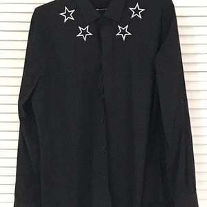 Givenchy Sport Mens Long Sleeve Star Shirt Black